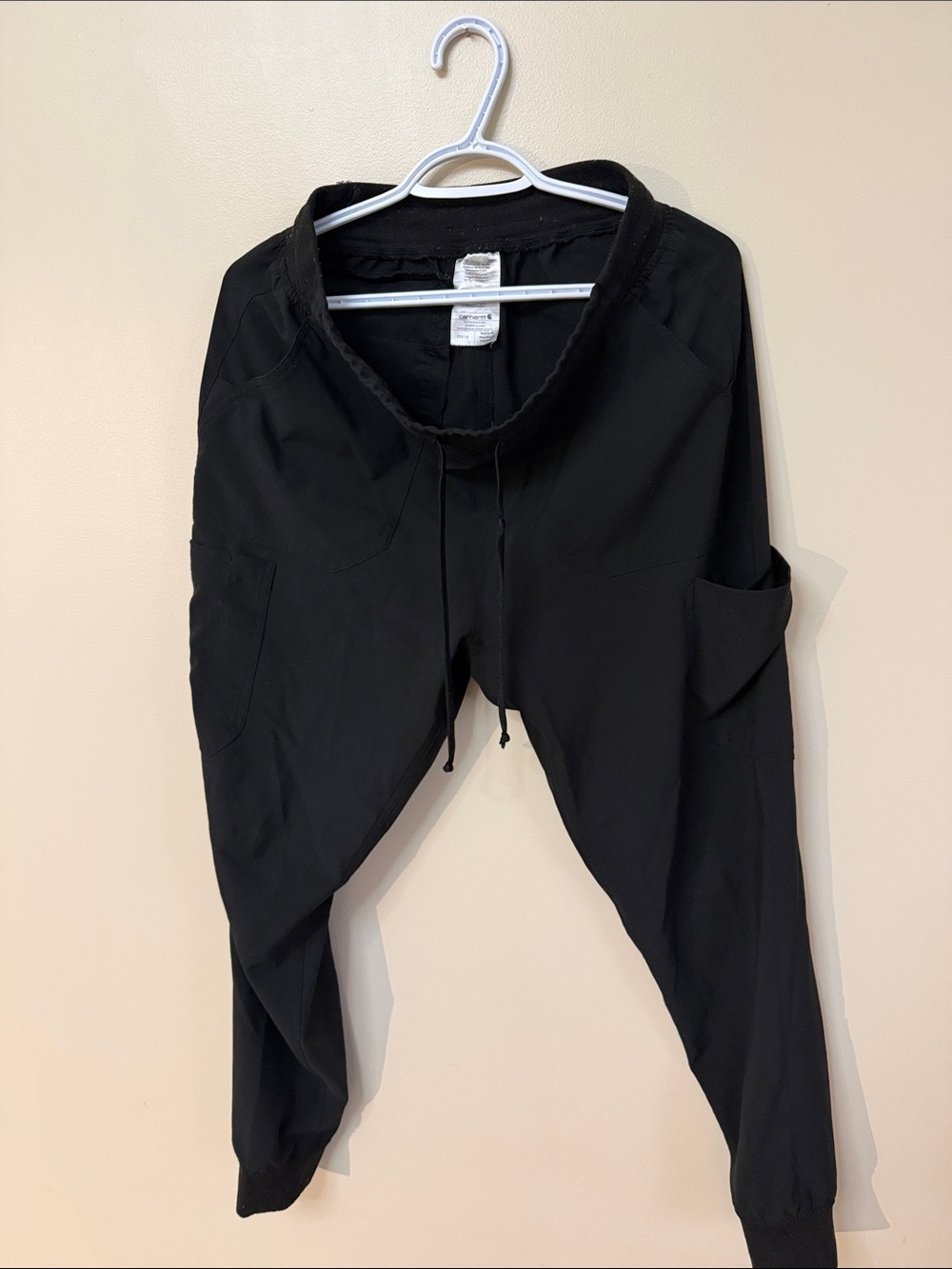 Carhartt Women's Black Scrub Bottoms with Drawstring